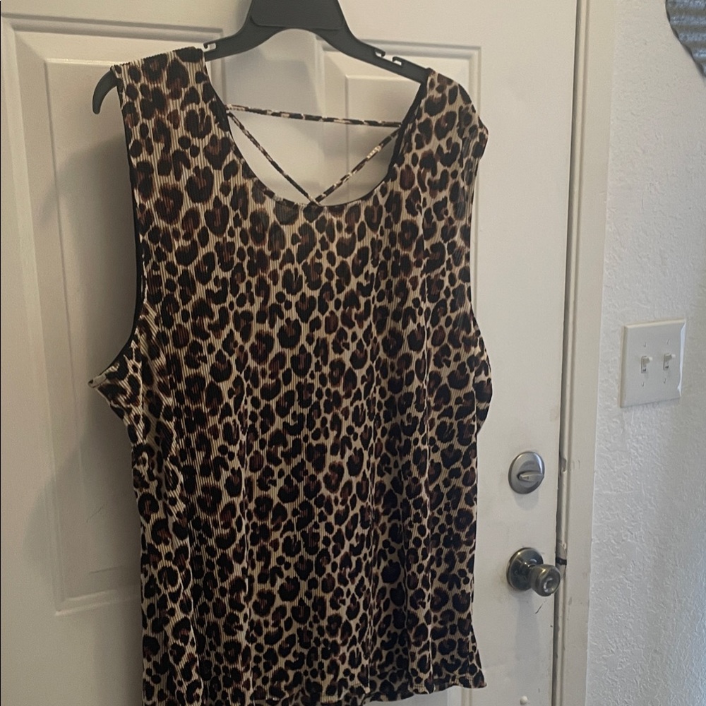 Avenue Leopard Print Sleeveless Top